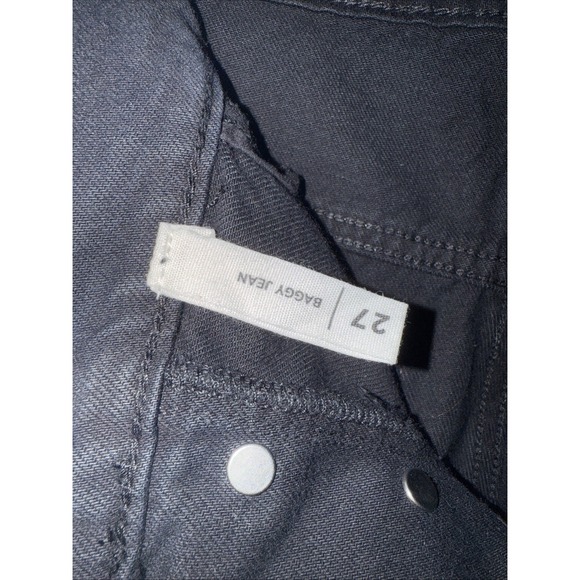 Pacsun Eco Black Distressed High Waisted Baggy Jeans Size 27 Grunge Button fly - Picture 6 of 7